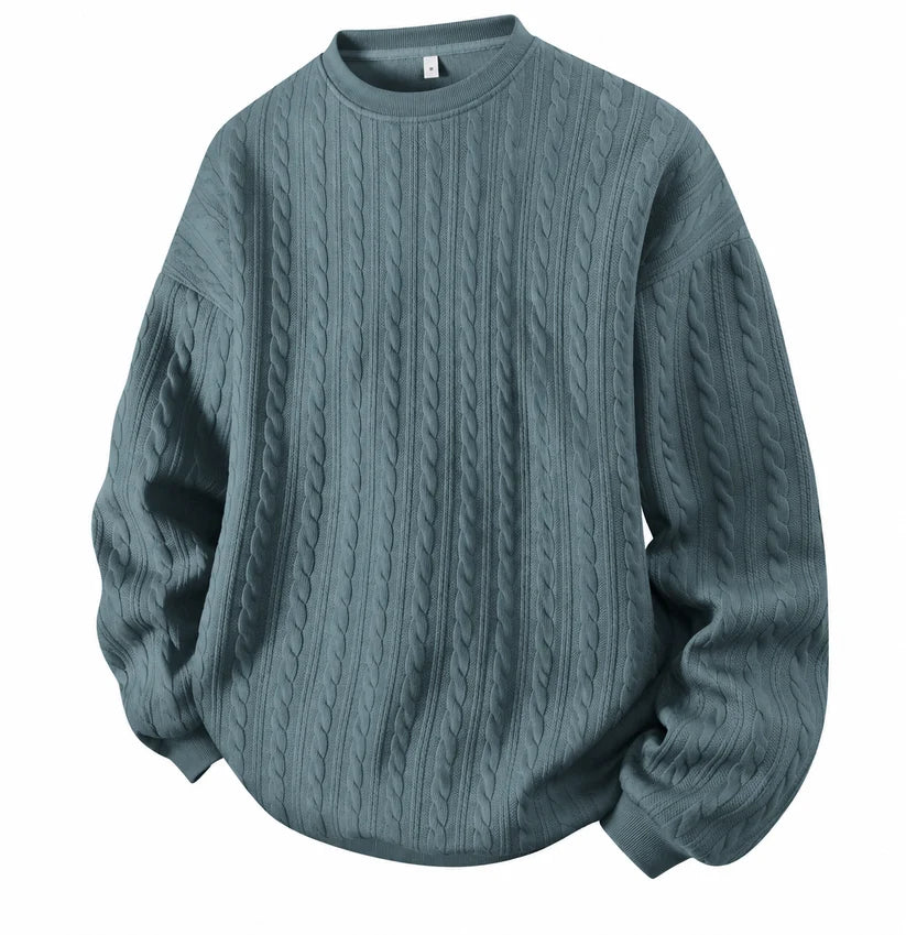 Men's Cable Knit Crewneck Sweatshirt