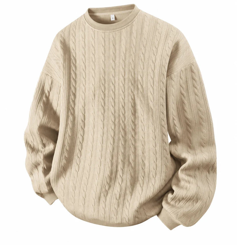 Men's Cable Knit Crewneck Sweatshirt