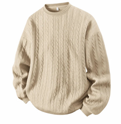 Men's Cable Knit Crewneck Sweatshirt