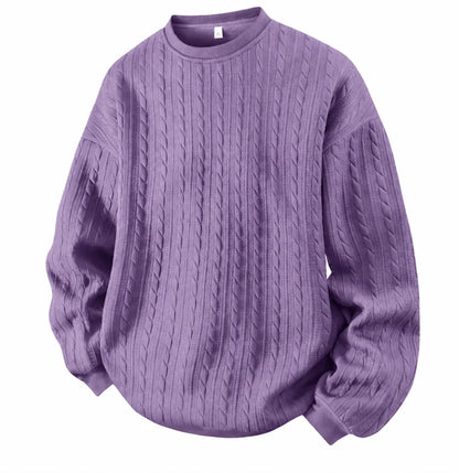 Men's Cable Knit Crewneck Sweatshirt