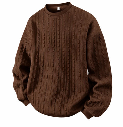Men's Cable Knit Crewneck Sweatshirt