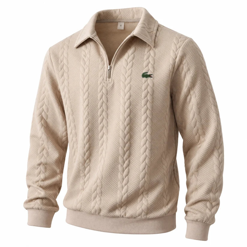 🐊Old-Money Sweatshirt with Half-Zip and Polo Collar🔥
