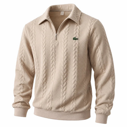 🐊Old-Money Sweatshirt with Half-Zip and Polo Collar🔥