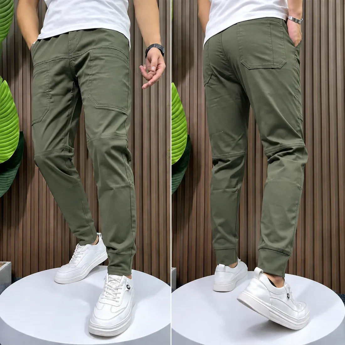 Men's High Stretch Multi-pocket Skinny Cargo Pants