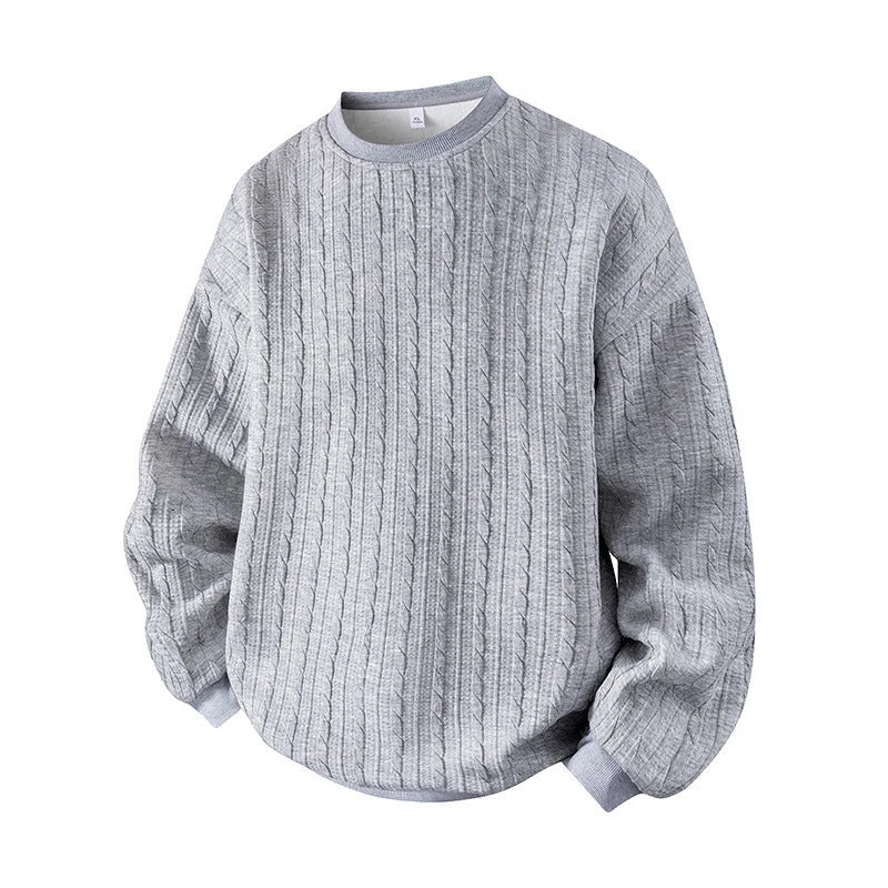 Men's Cable Knit Crewneck Sweatshirt